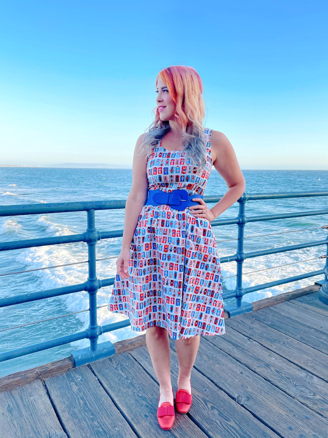 Sunny Days Fit &amp; Flare Dress - Large only
