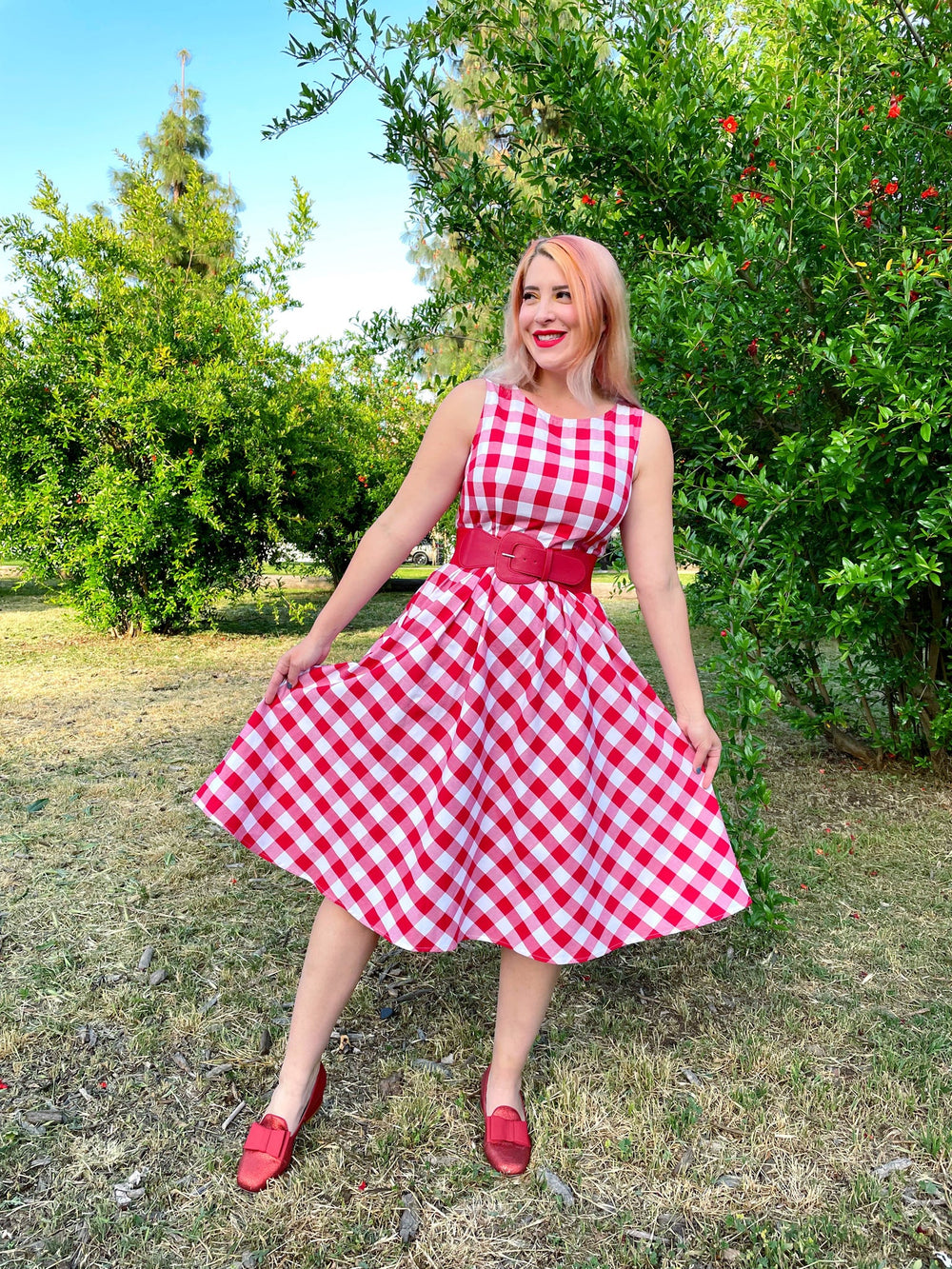 Gingham Midi Dress from KADOU Boutique