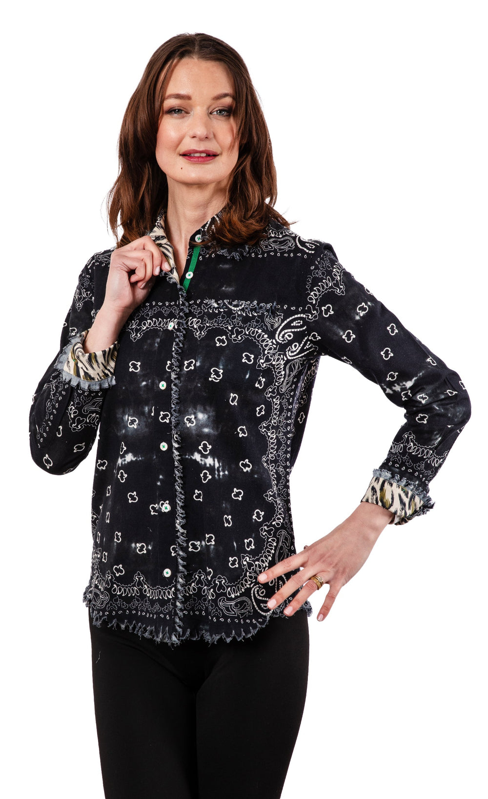 Black Bandana Print Cape Cod from KADOU Boutique