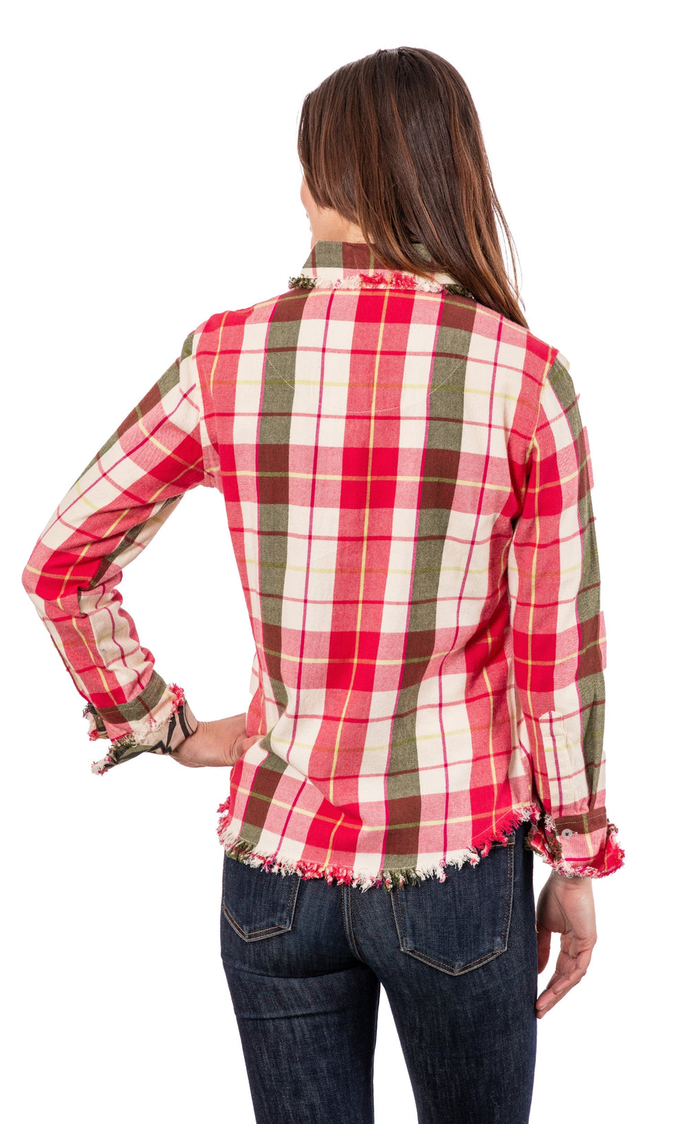 Cape Cod Tunic Pink Green Flannel from KADOU Boutique