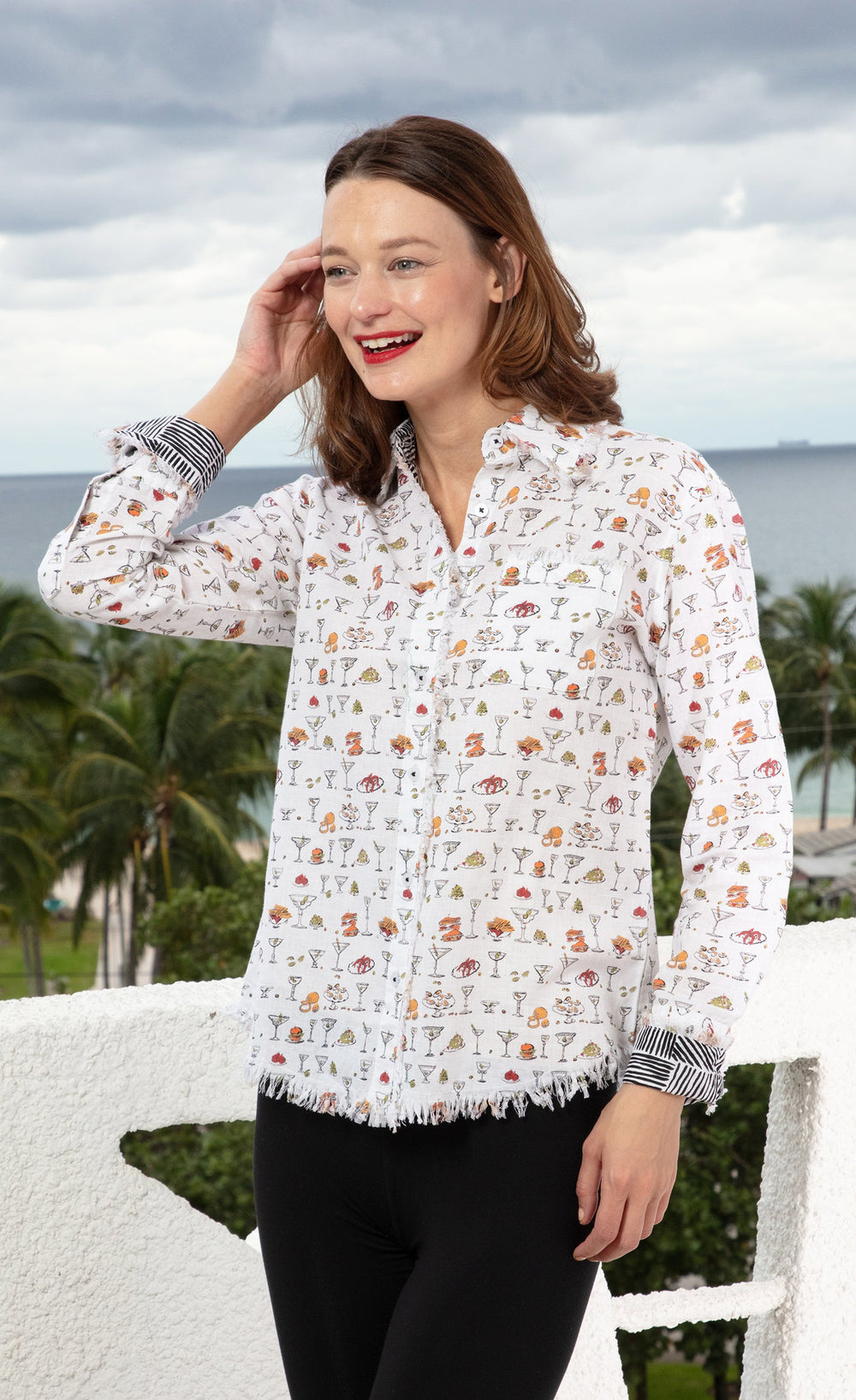 Cape Cod Top Little Martinis and Snacks Print from KADOU Boutique
