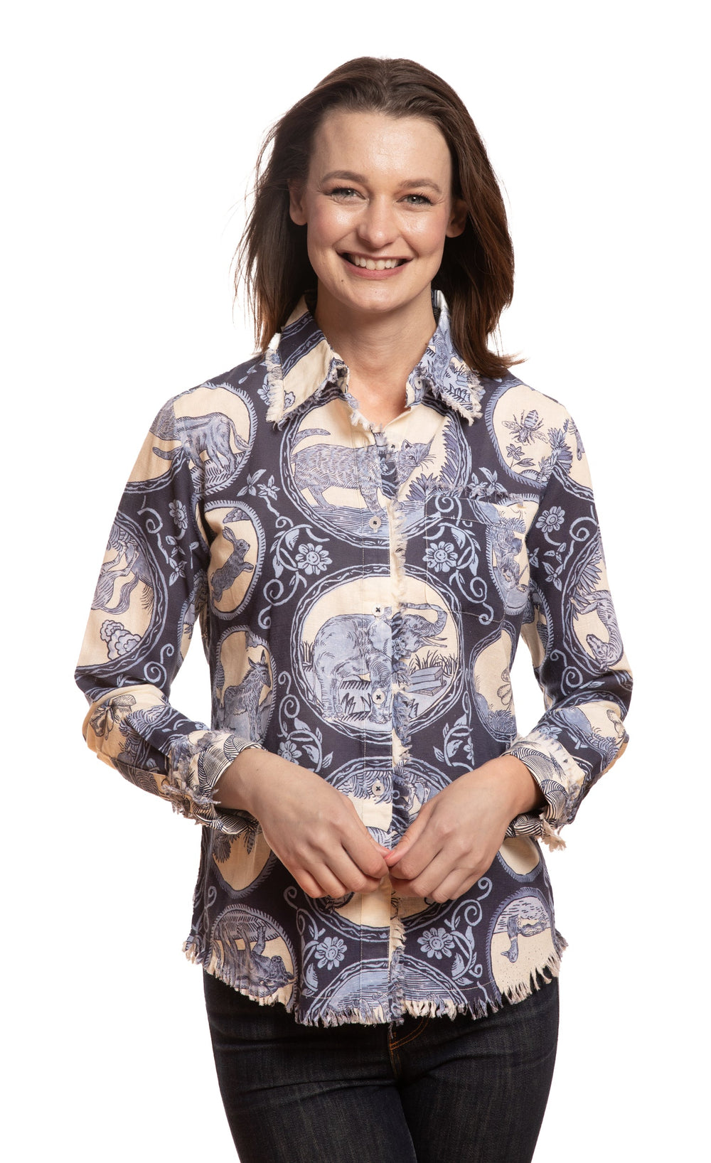 Cape Cod Tunic Blue Medallions from KADOU Boutique