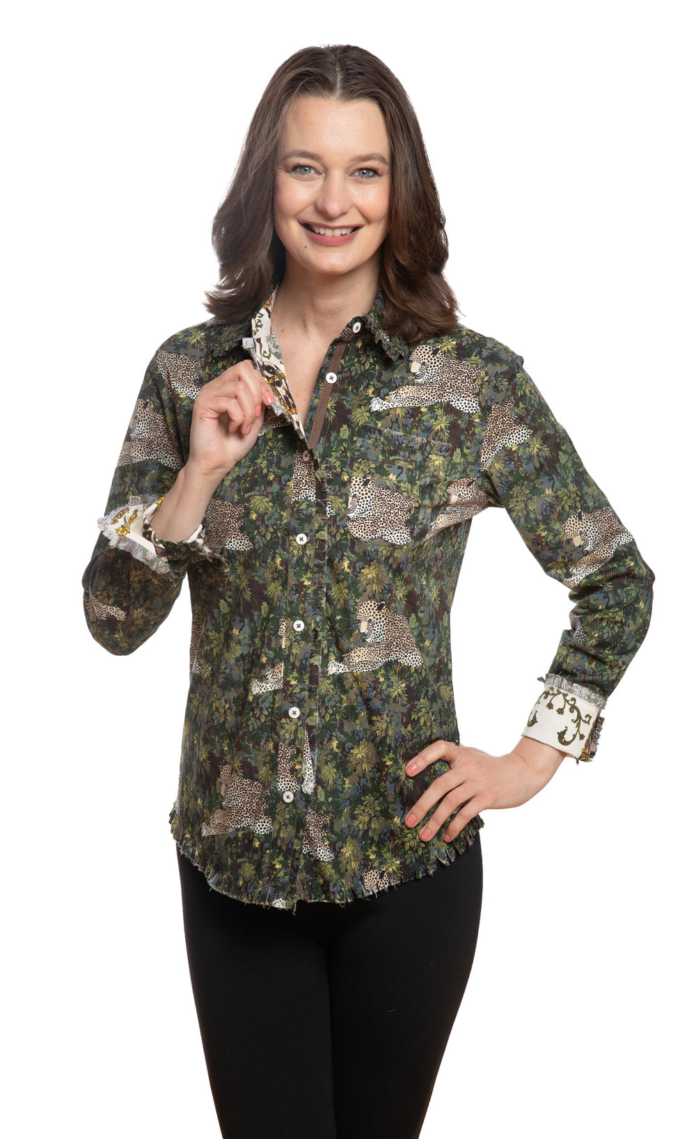 Cape Cod Top with Cheetahs in the Grass from KADOU Boutique