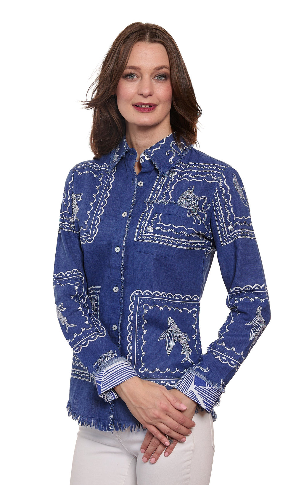 Cape Cod Top Sealife Print from KADOU Boutique
