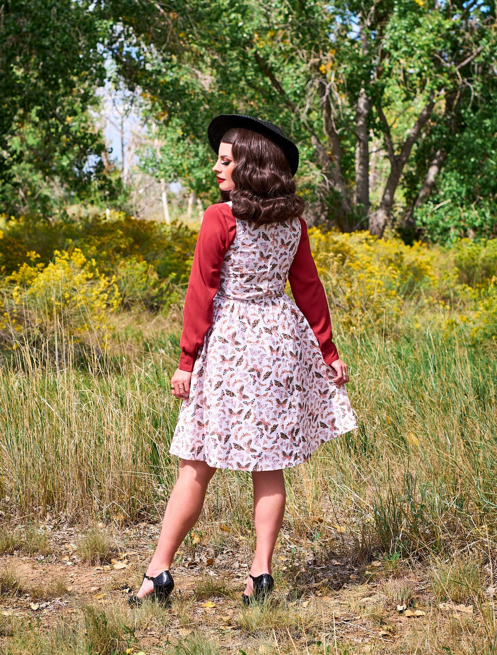 Butterfly Vintage Dress in Cream from KADOU Boutique