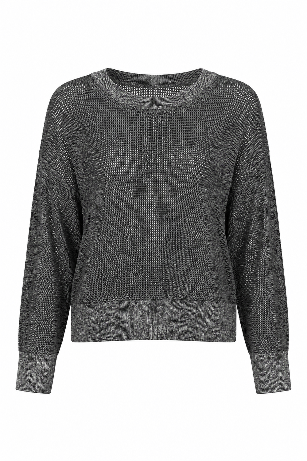 Pima Cotton Metallic Mini Seed Stitch - Asphalt/silver from KADOU Boutique