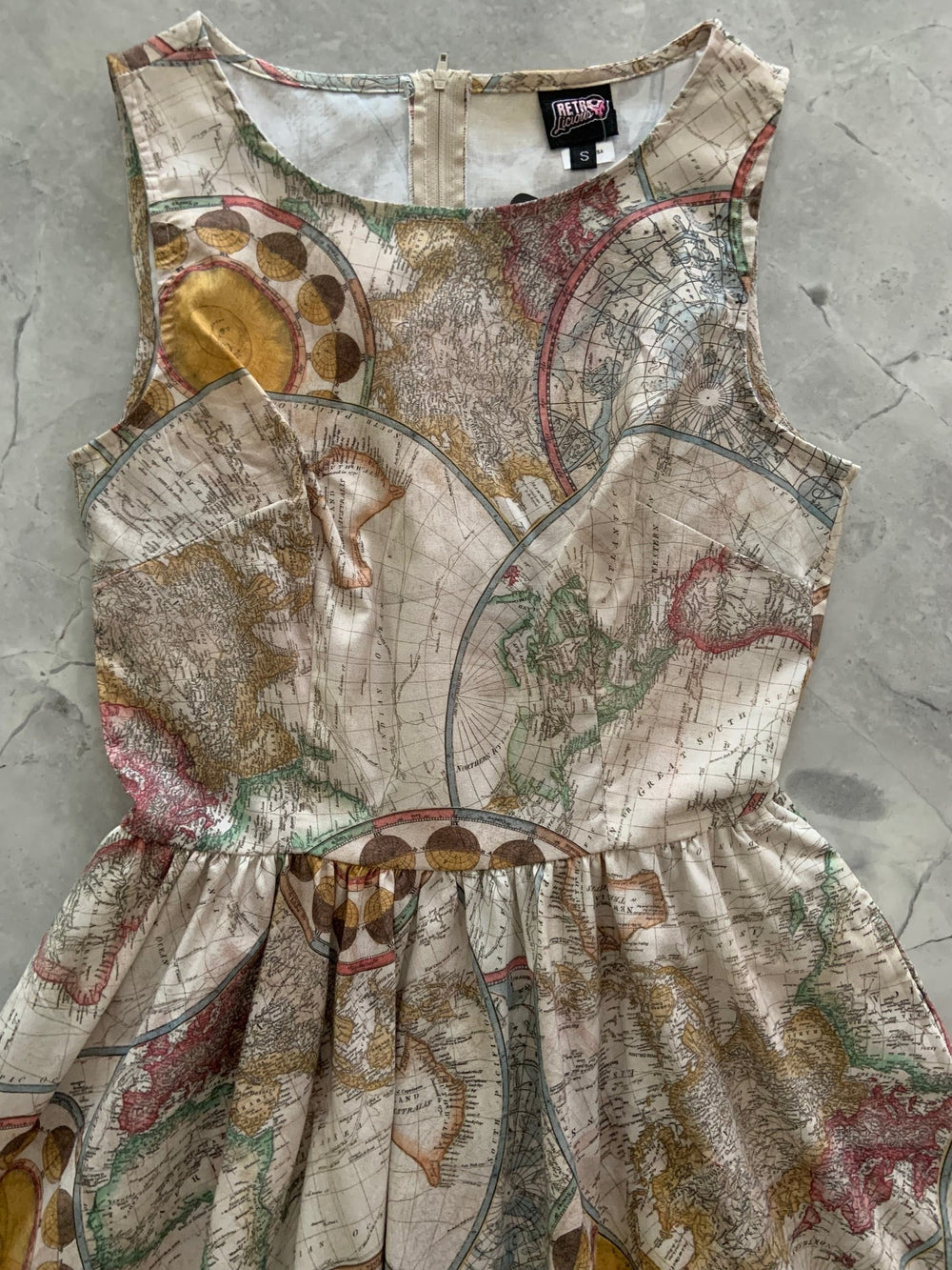Map Vintage Dress - Xs Only, 1 Left! from KADOU Boutique