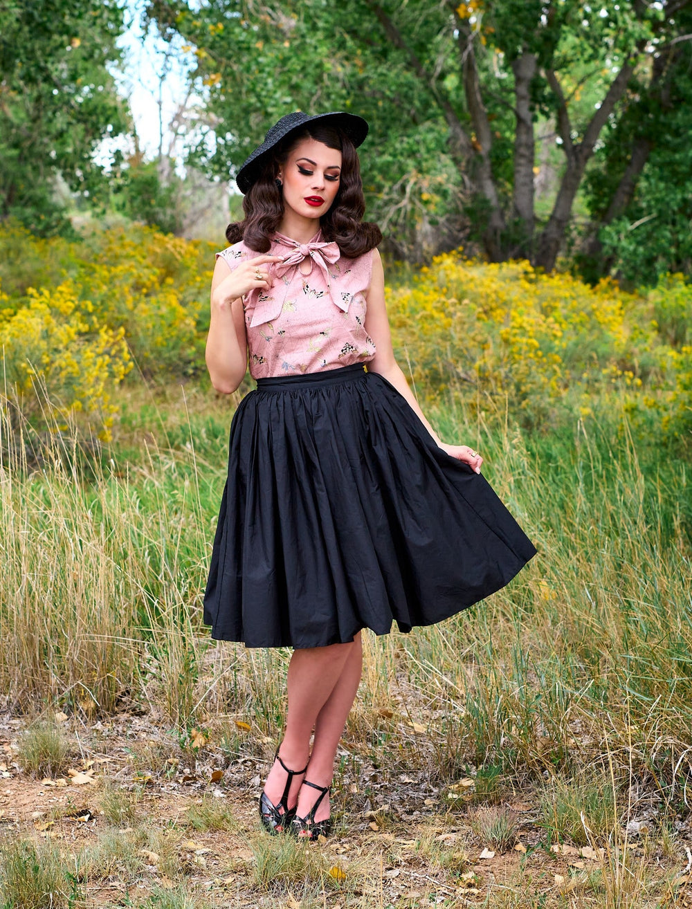 Peggy Swing Skirt in Black from KADOU Boutique
