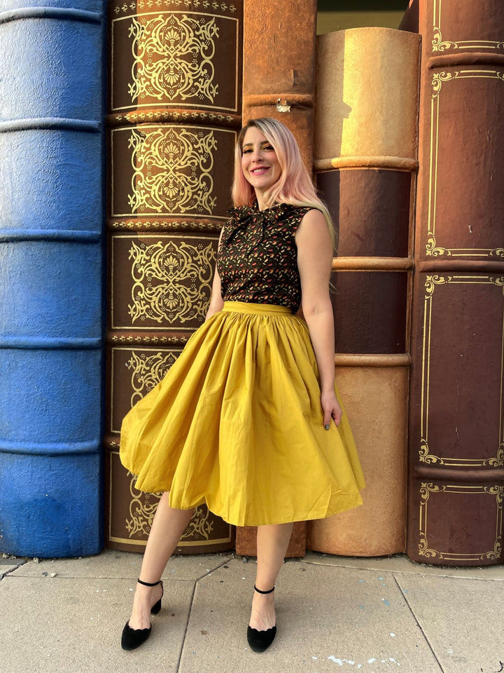 Leaves Bow Top with playful print from KADOU Boutique