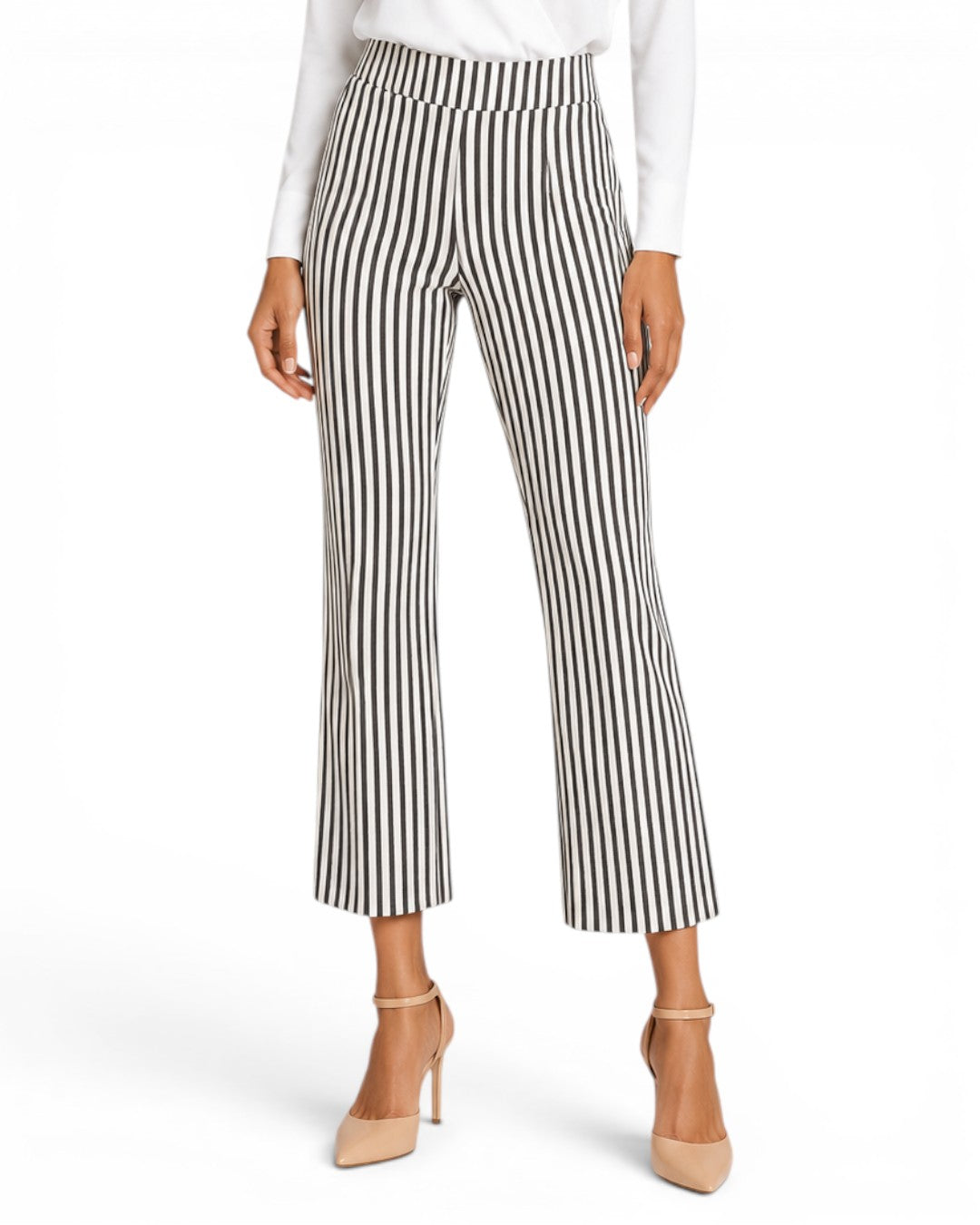 Krazy Larry P600 Pull On Wide Ankle Pant -Black/white Stripe from KADOU Boutique