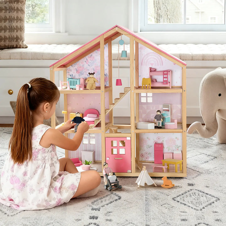 Tiny Land® Sweetwood Love Dollhouse &amp; Wooden Dollhouse Dolls
