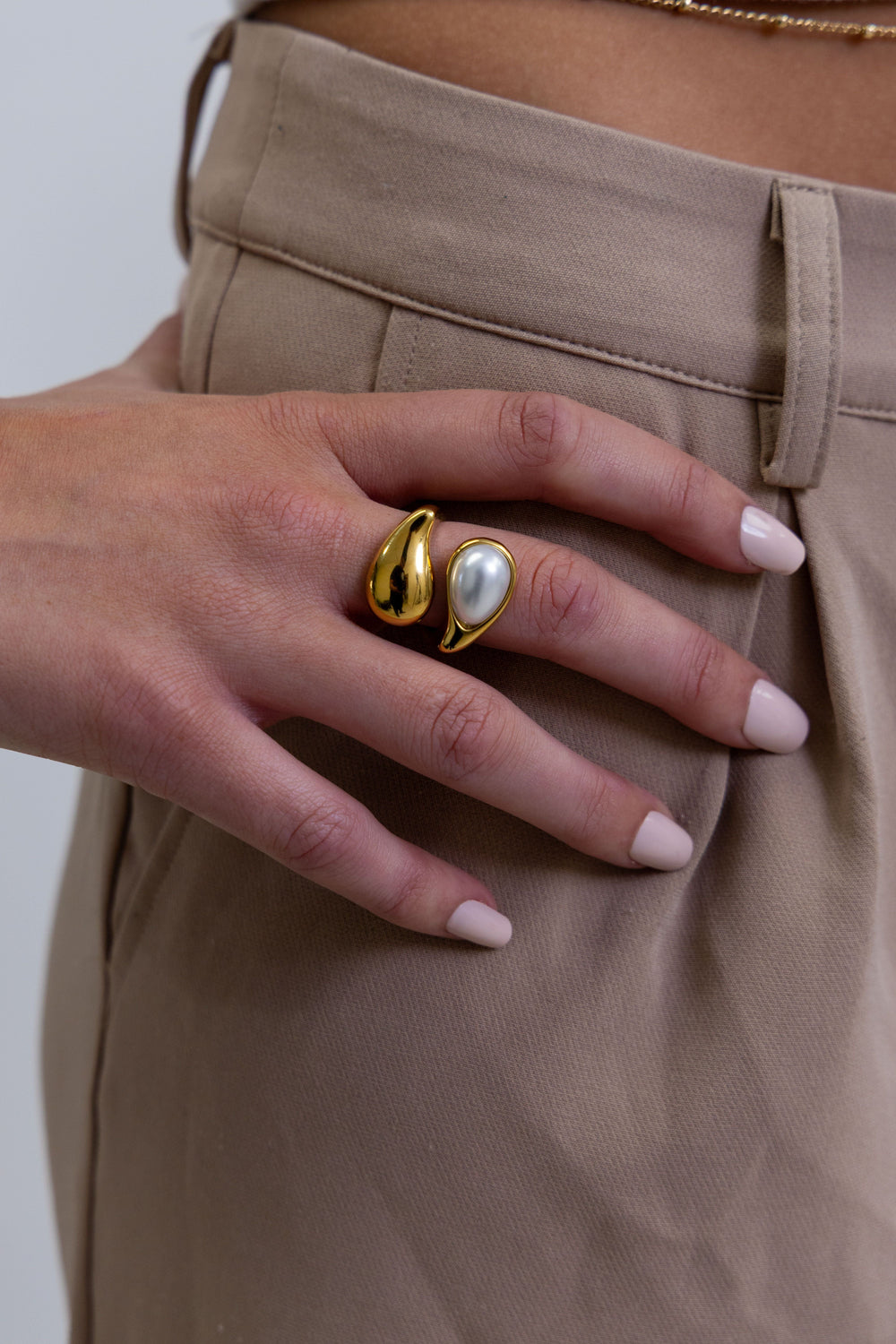 Cami Pearl Stacked Ring from KADOU Boutique