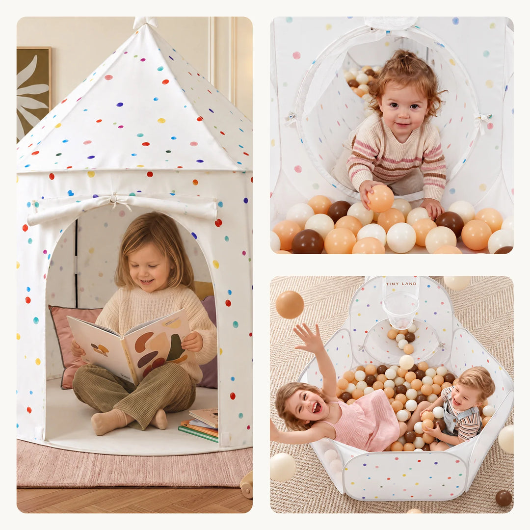 Tiny Land® Compact Adventure 3-in-1 Play Tunnel With no Balls