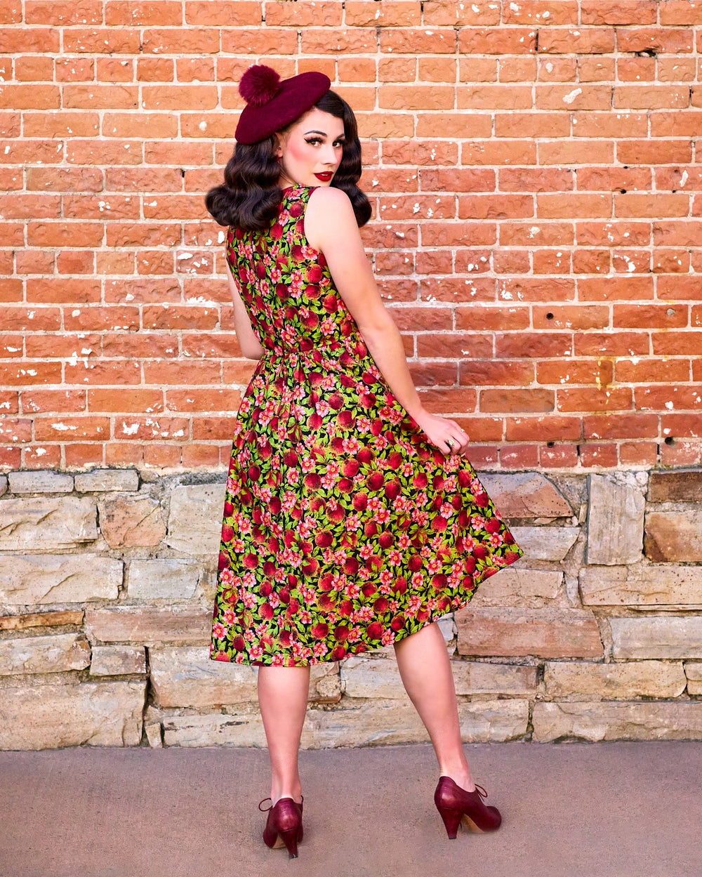 Pomegranate Midi Dress from KADOU Boutique