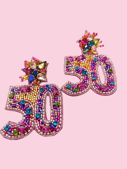 Happy Birthday Beaded Earrings