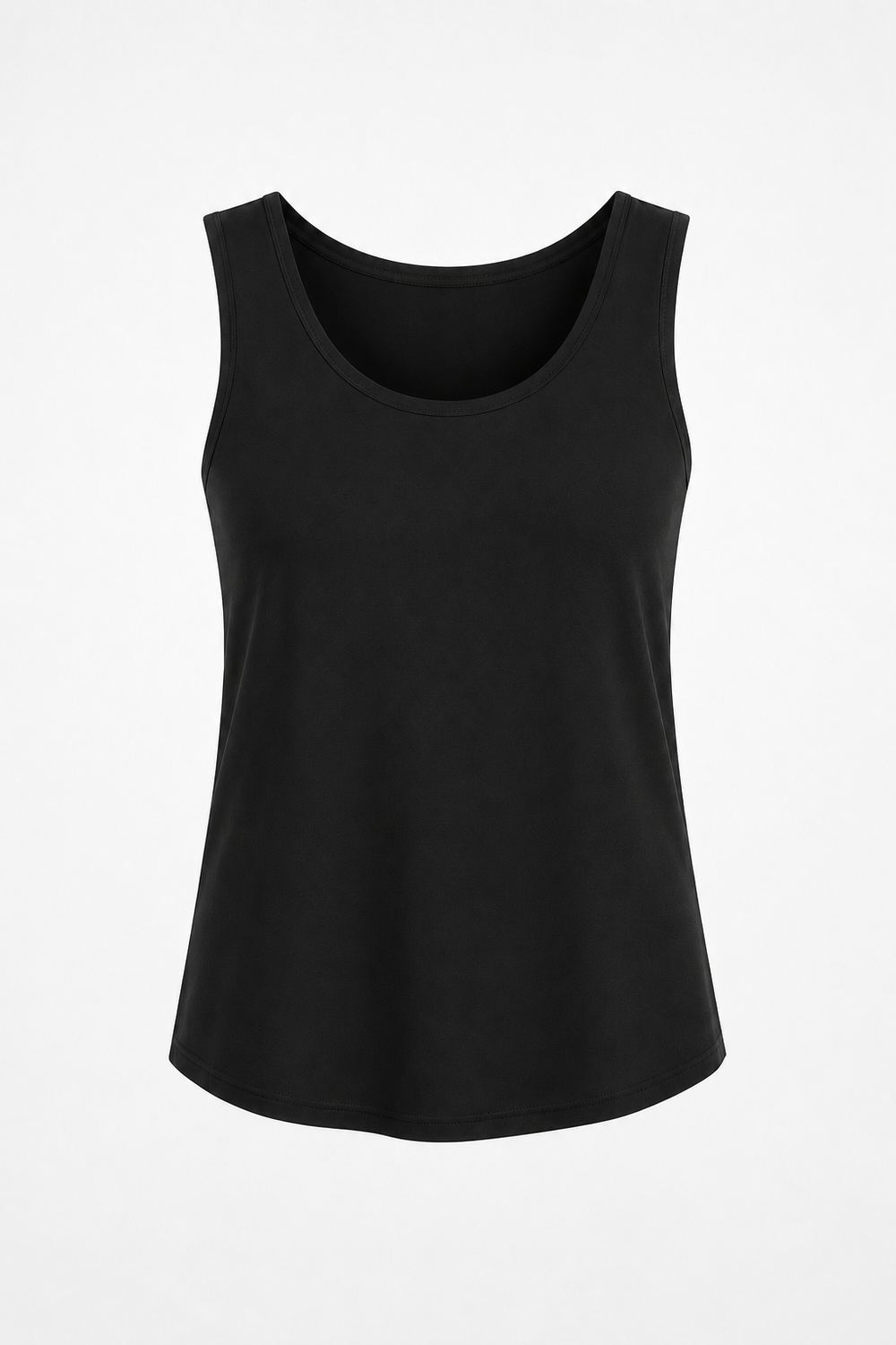 Cotton Lycra Shirttail Tank - Black from KADOU Boutique