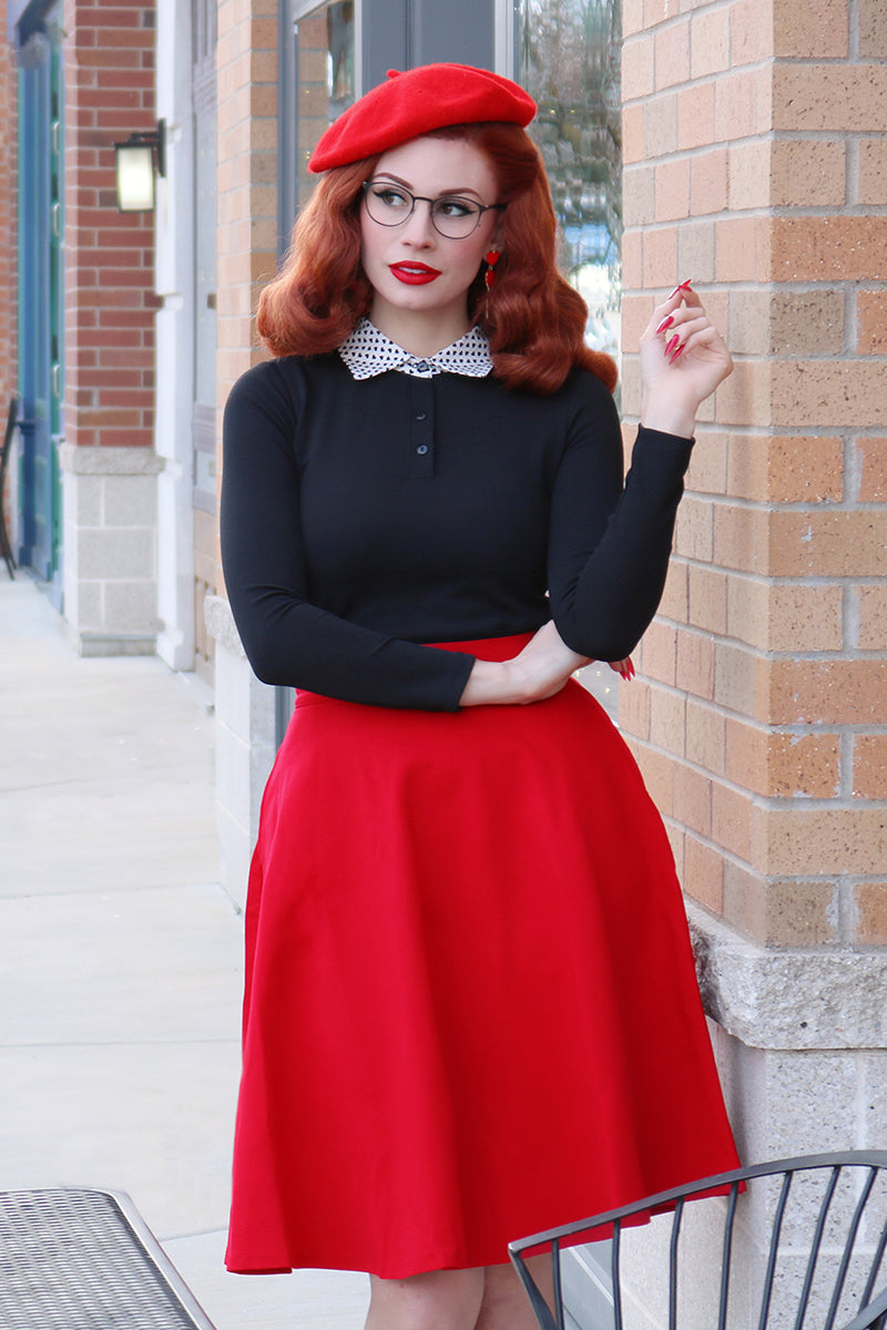 Charlotte Nova Skirt in Red - Plus Sizes Only from KADOU Boutique