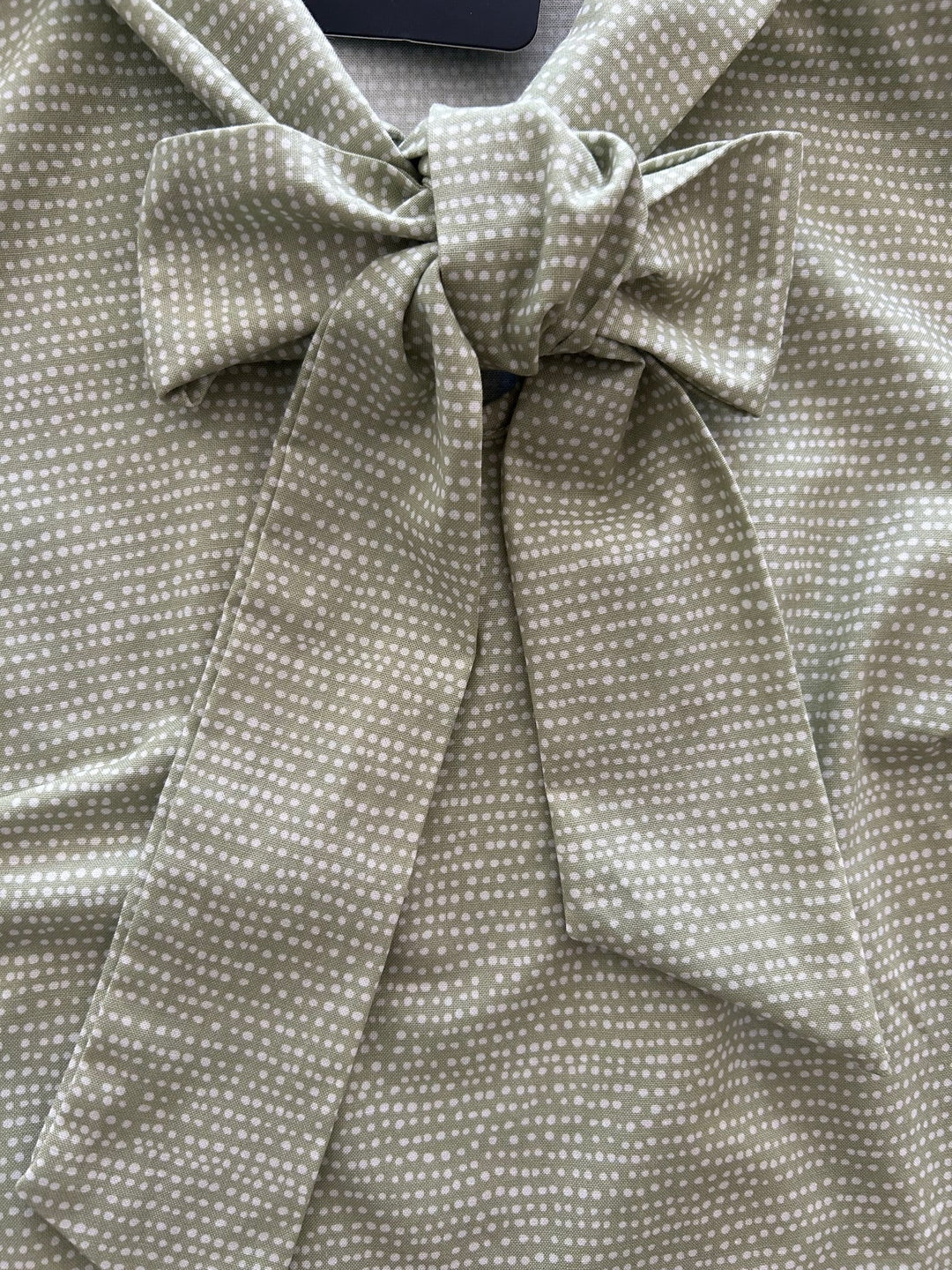 Sage Dot Bow Top