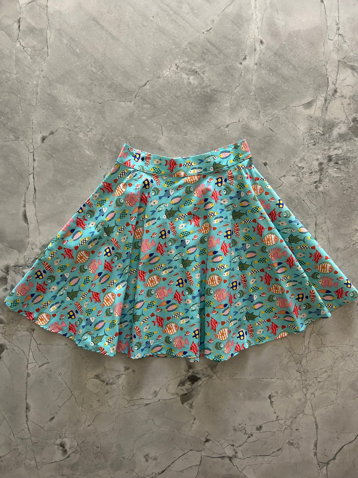 Colorful Fish Skater Skirt from KADOU Boutique
