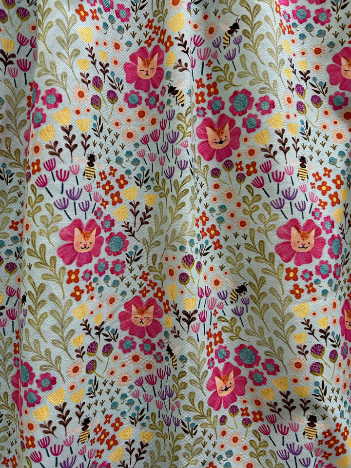Floral Cats Fit &amp; Flare Dress