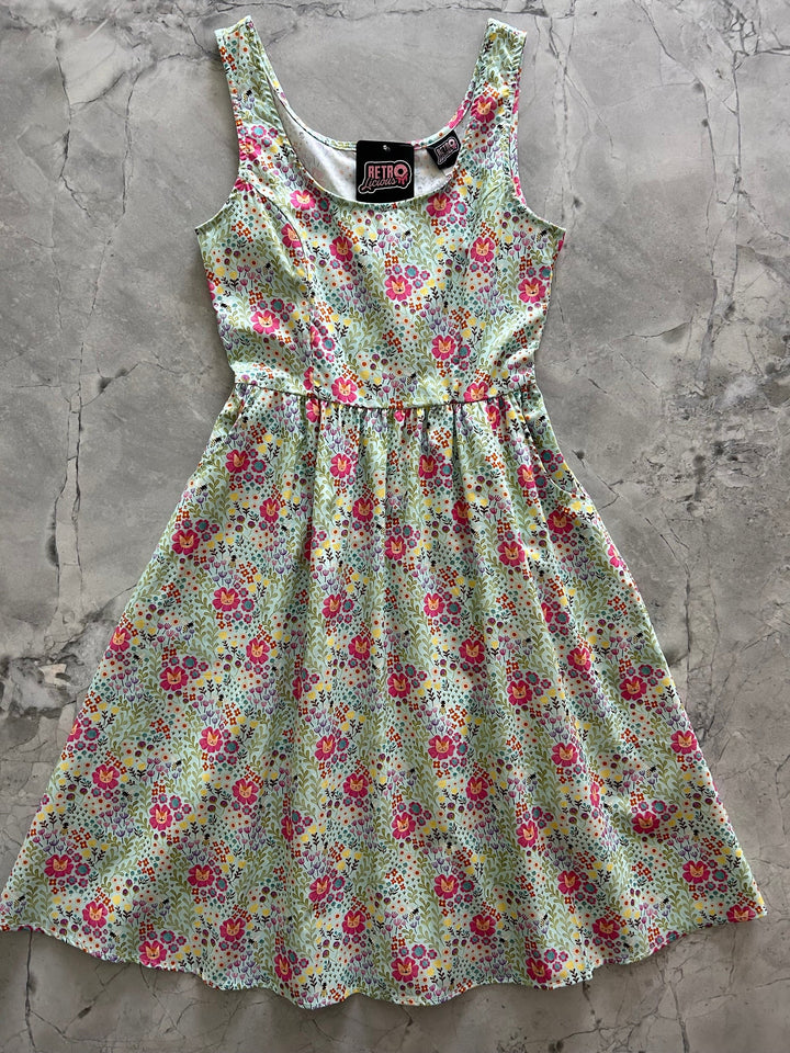 Floral Cats Fit &amp; Flare Dress