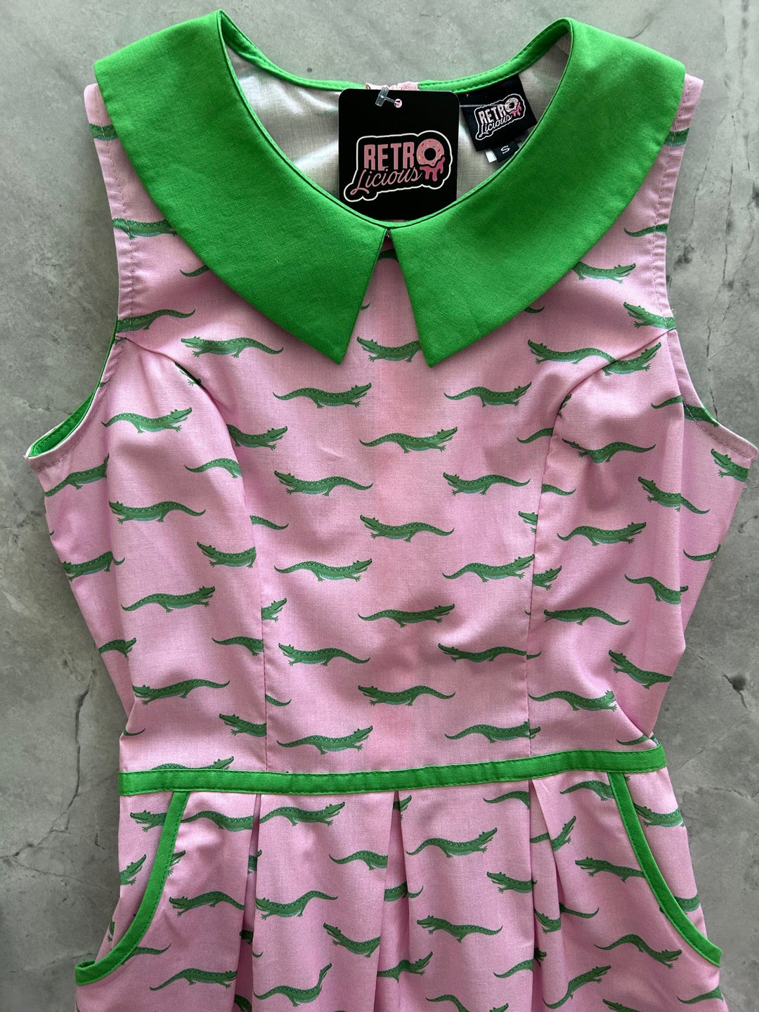 Alligator Collared Dress with playful print from KADOU Boutique