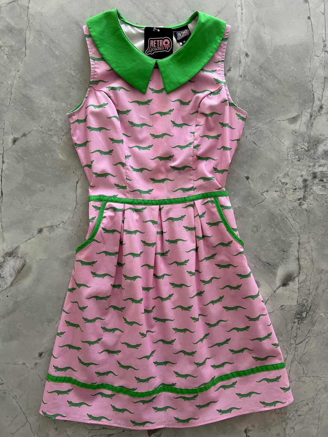 Alligator Collared Dress with playful print from KADOU Boutique