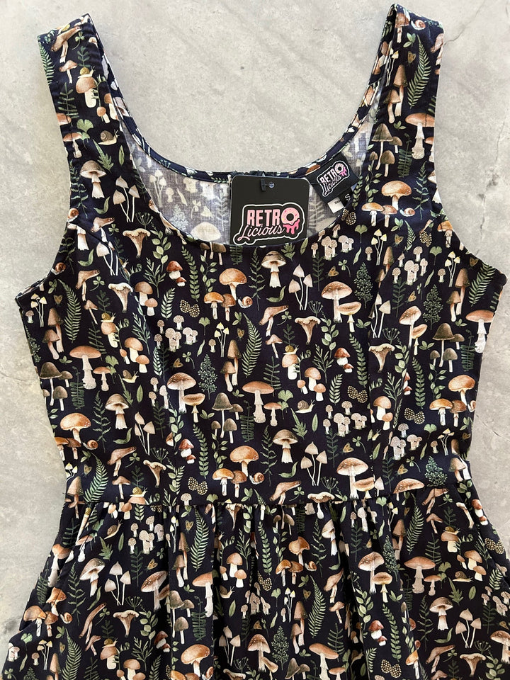 Mushrooms Fit &amp; Flare Dress - XS only, 1 left!
