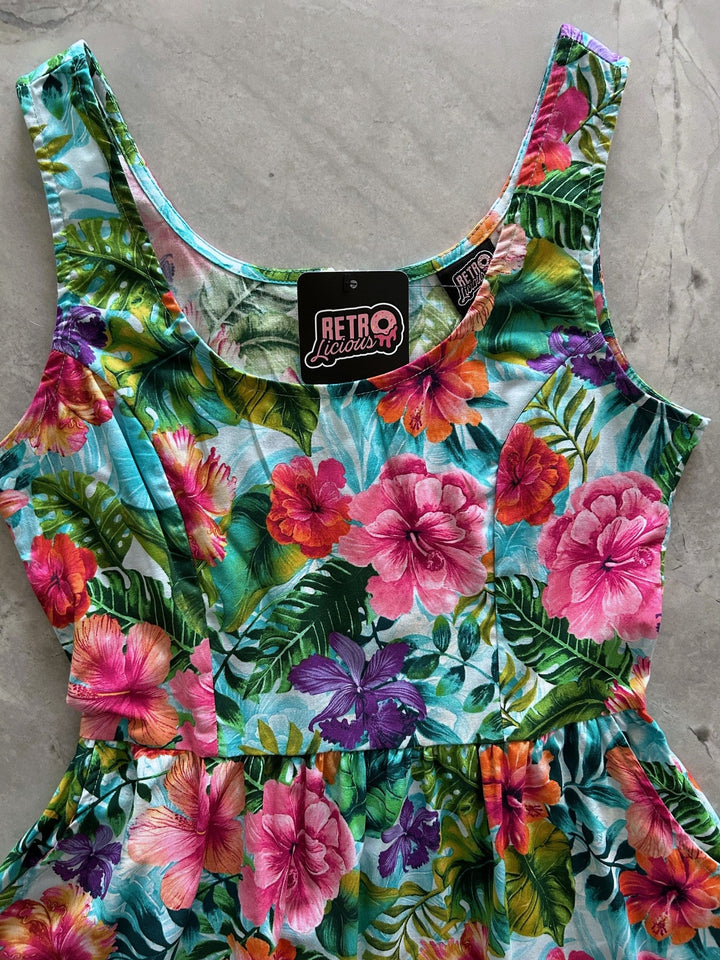 Tropical Fit &amp; Flare Dress