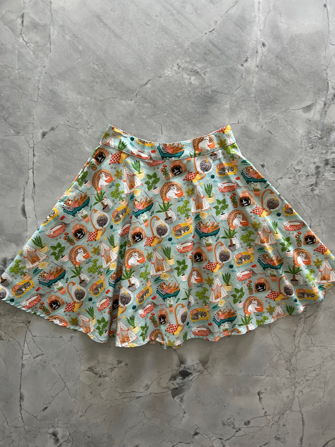 Cats &amp; Plants Skater Skirt from KADOU Boutique