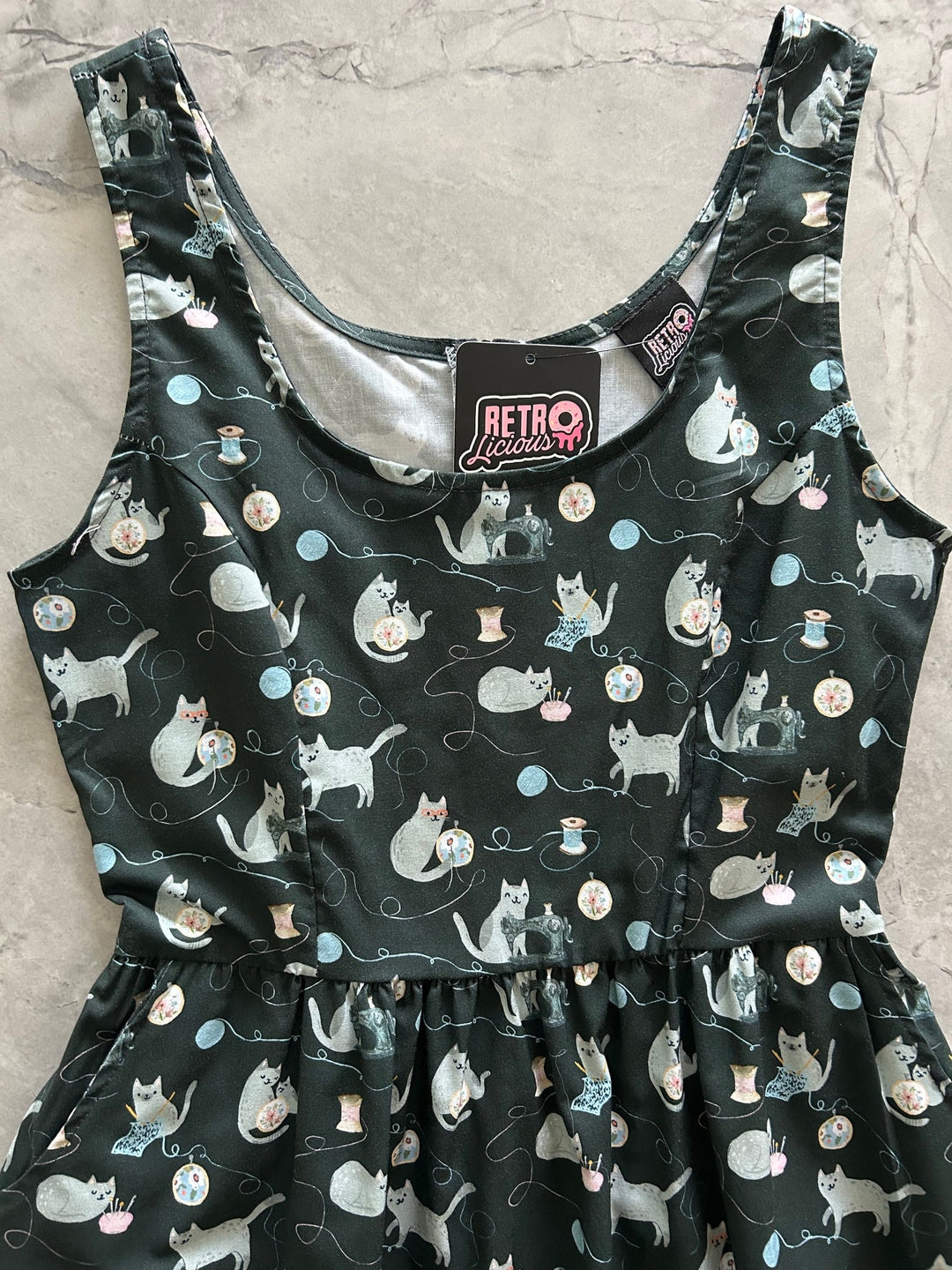 Cats and Yarn Fit &amp; Flare Dress