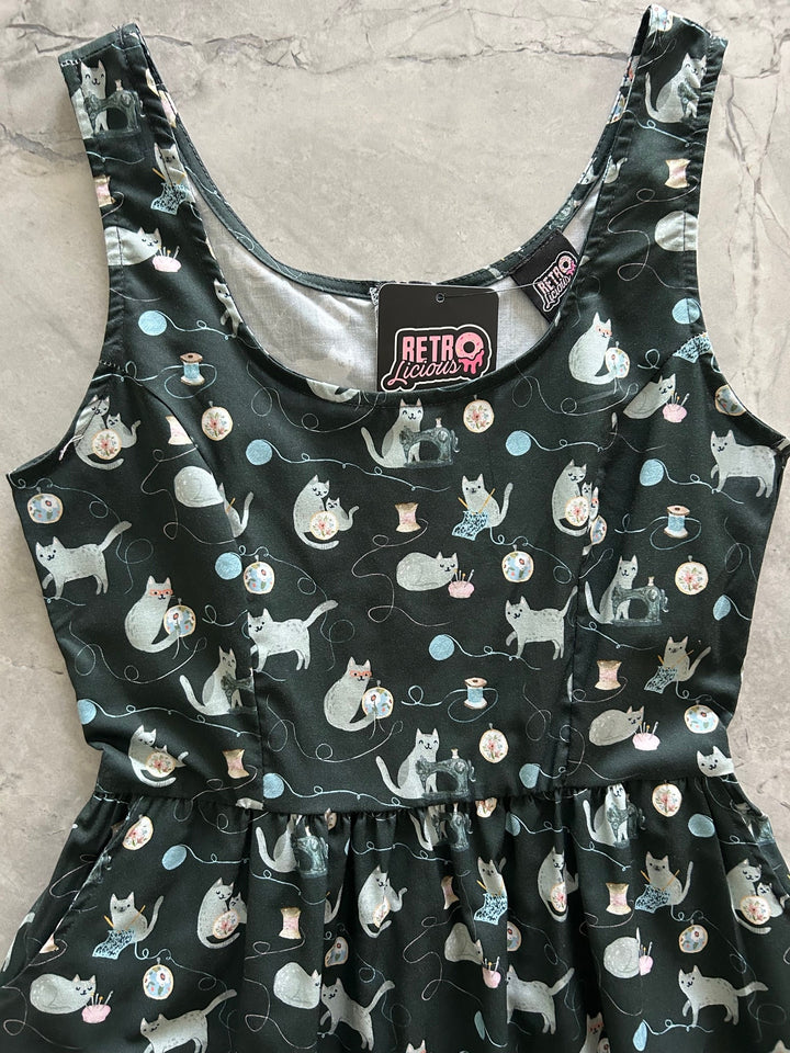 Cats and Yarn Fit &amp; Flare Dress