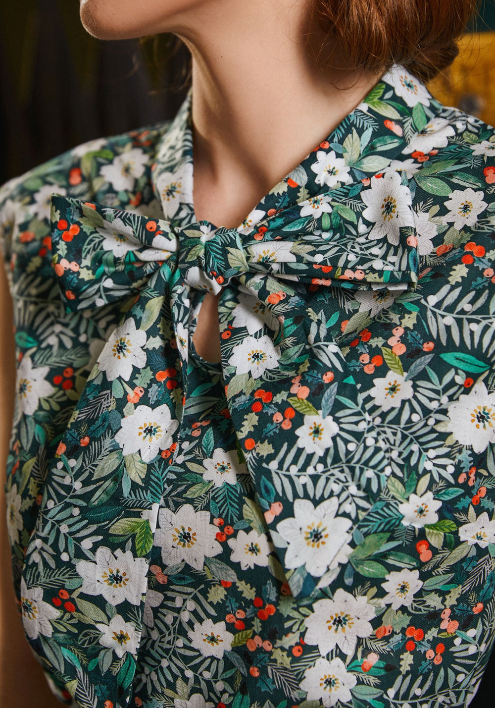 Winter Floral Bow Top from KADOU Boutique