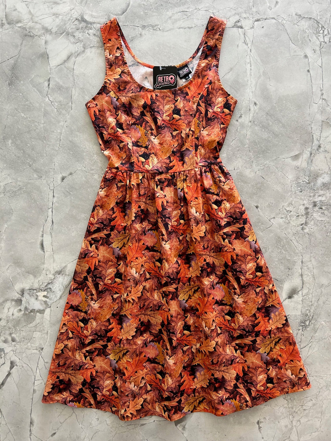 Leaves Fit &amp; Flare Dress