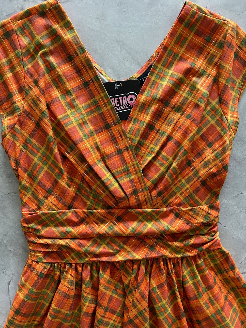 Orange Plaid Greta Dress from KADOU Boutique