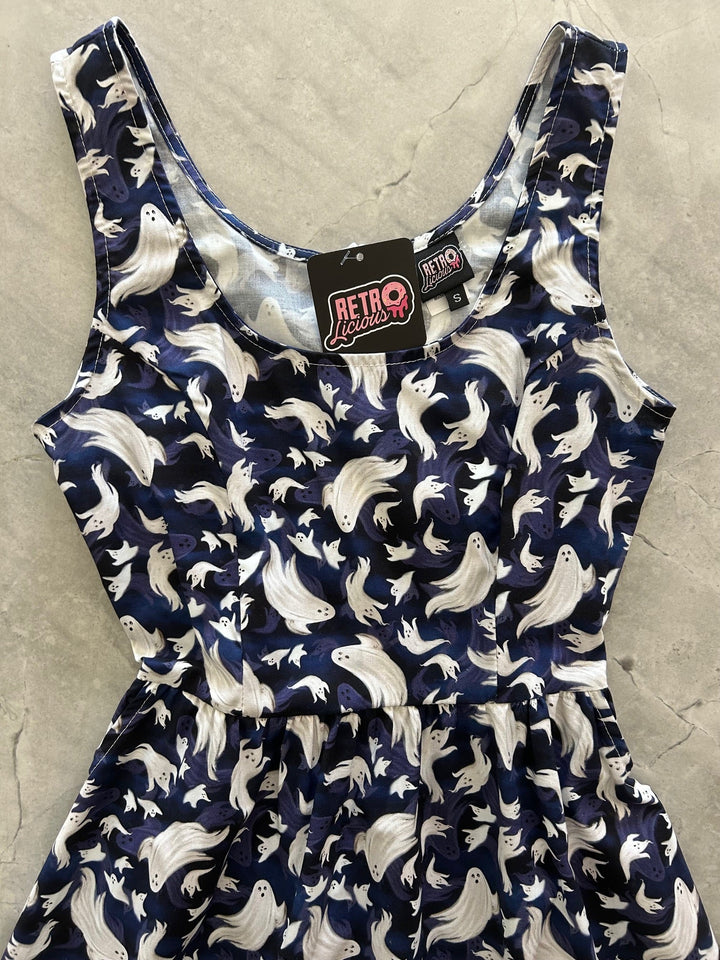 Flying Ghosts Shorter Length Fit &amp; Flare Dress