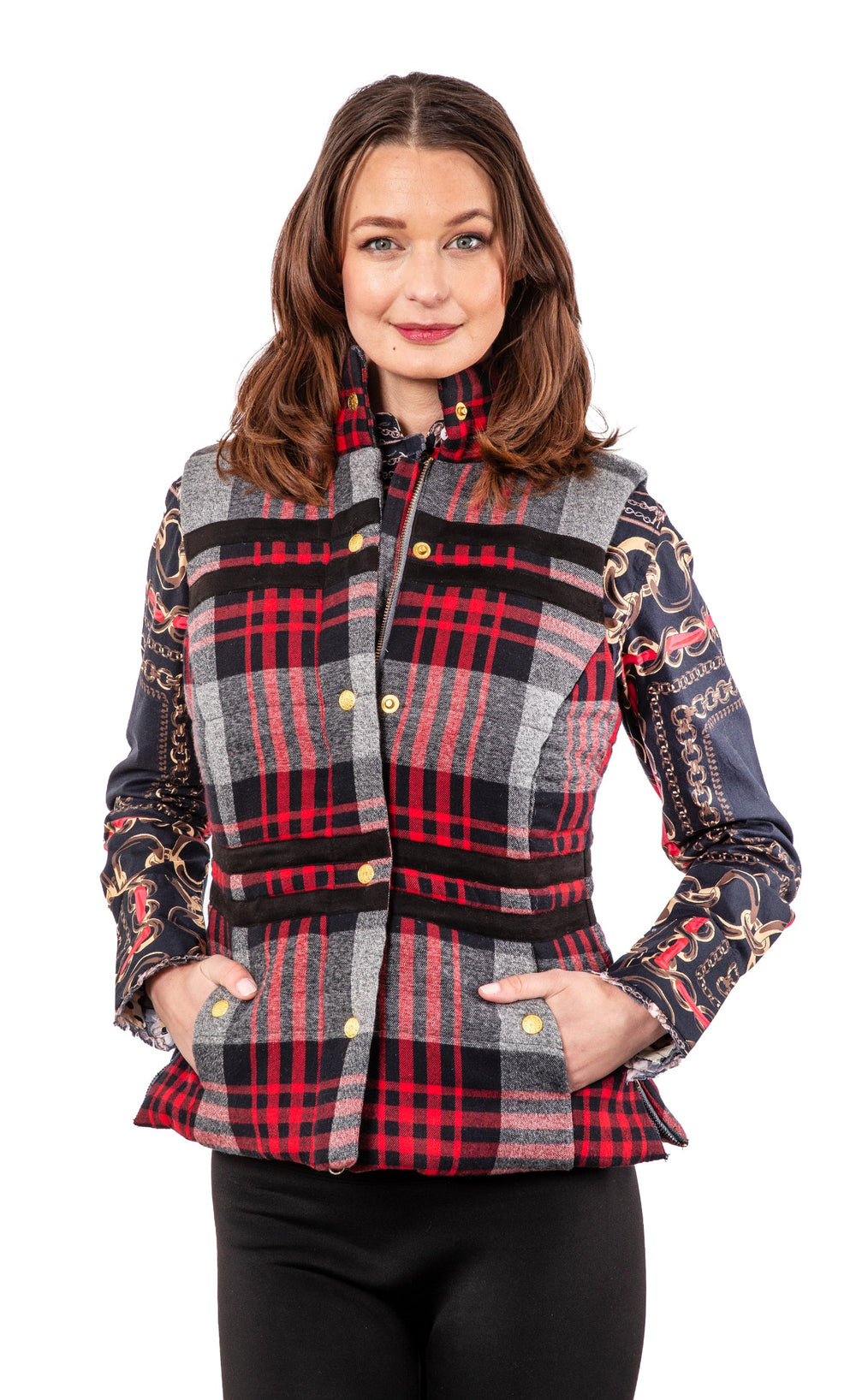 Rosey Vest Grey Plaid Flannel from KADOU Boutique