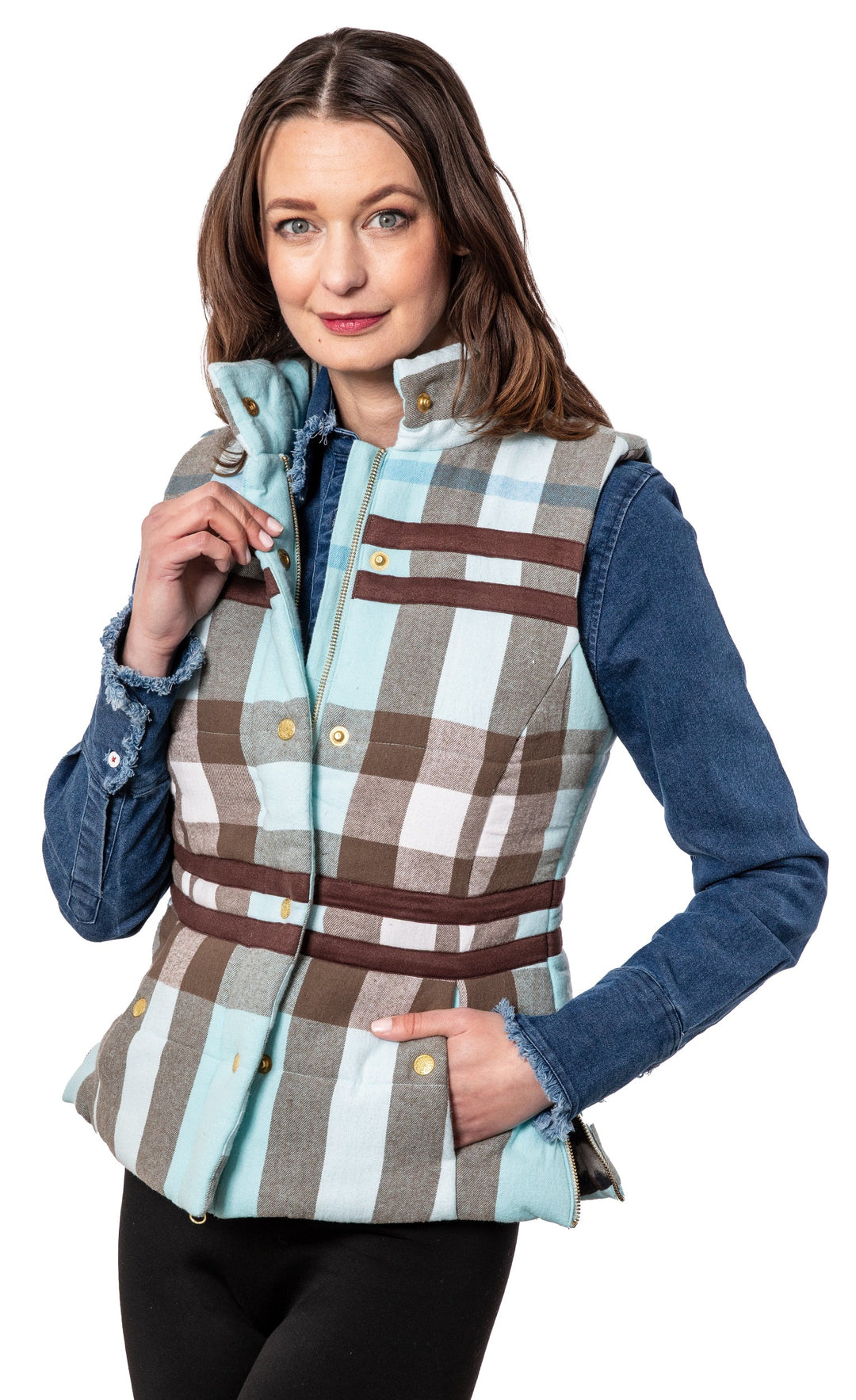 Rosey Vest Plaid Flannel