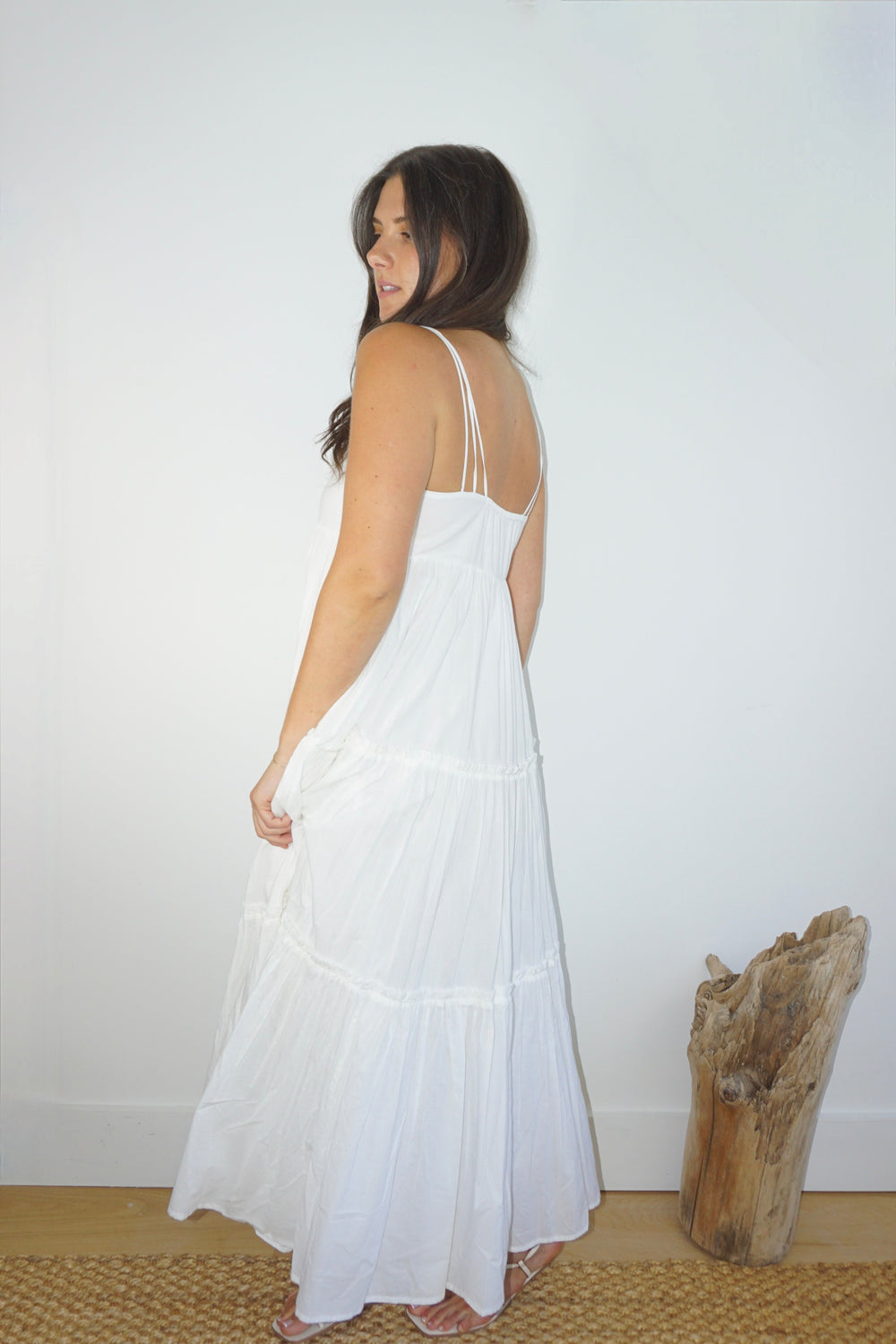 Donna Tier Dress in White from KADOU Boutique