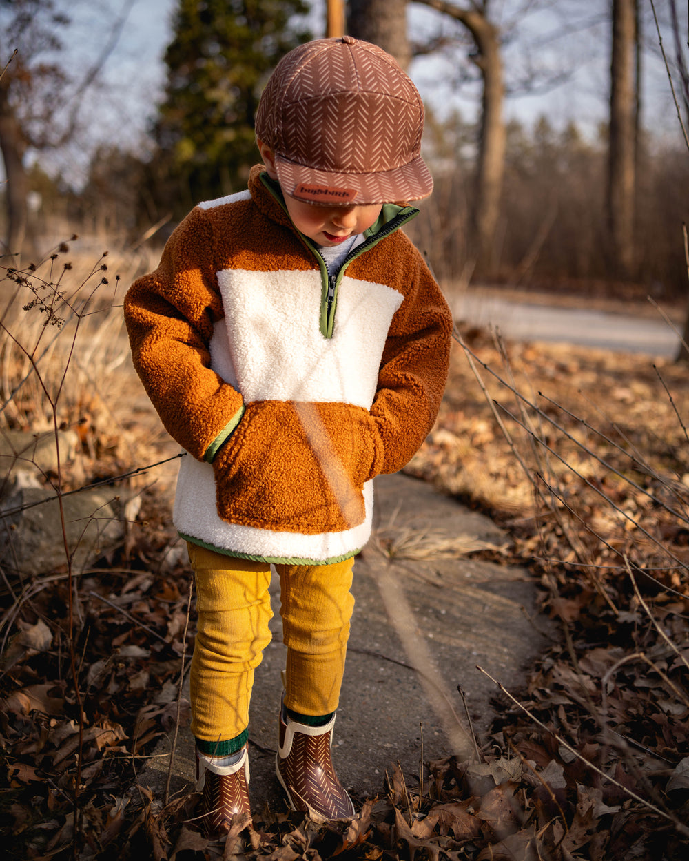 Tan Camel Sherpa - Plush Warm Lined Pullover Sweatshirt from KADOU Boutique