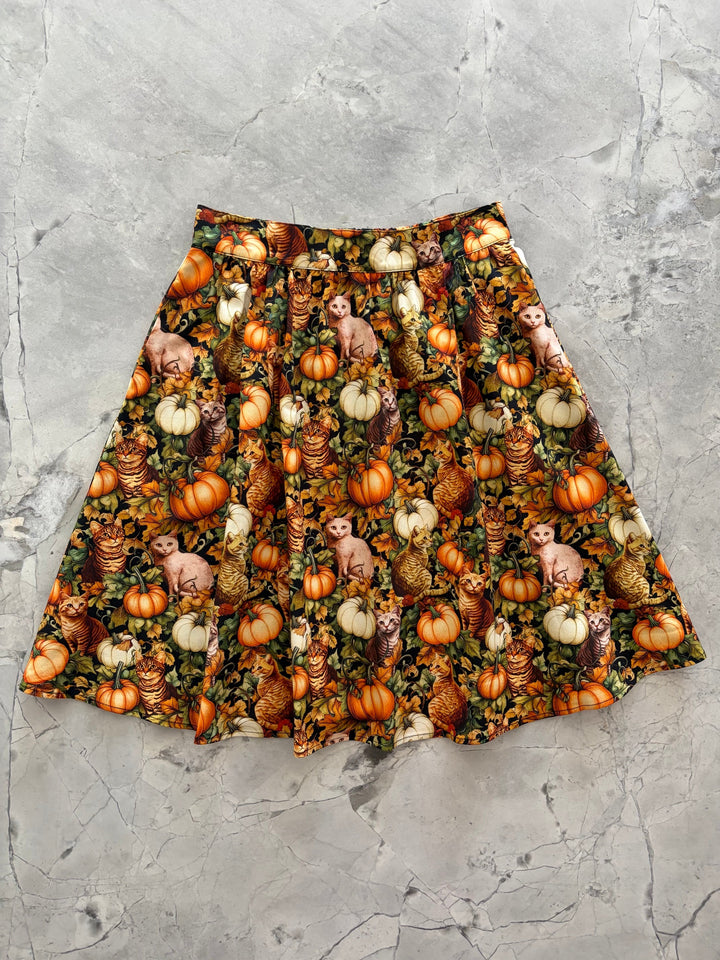Cats &amp; Pumpkins A-line Skirt