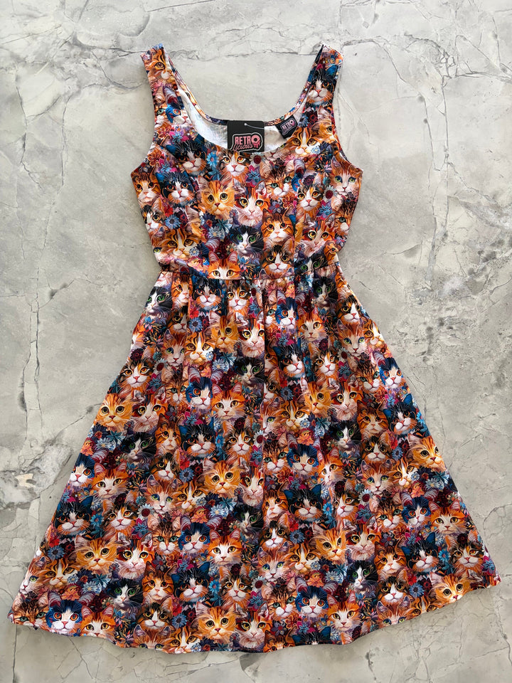 Cats &amp; Flowers Fit &amp; Flare Dress from KADOU Boutique
