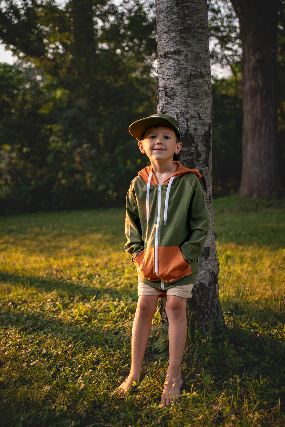 Kids Bamboo Hooded Zip Jacket - Soft Lightweight Hoodie for Children from KADOU Boutique