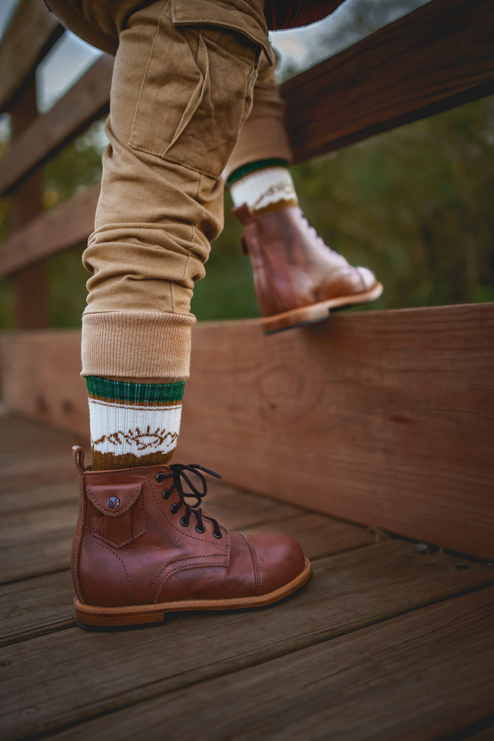 Green Boot Socks “wild” Merino Wool from KADOU Boutique