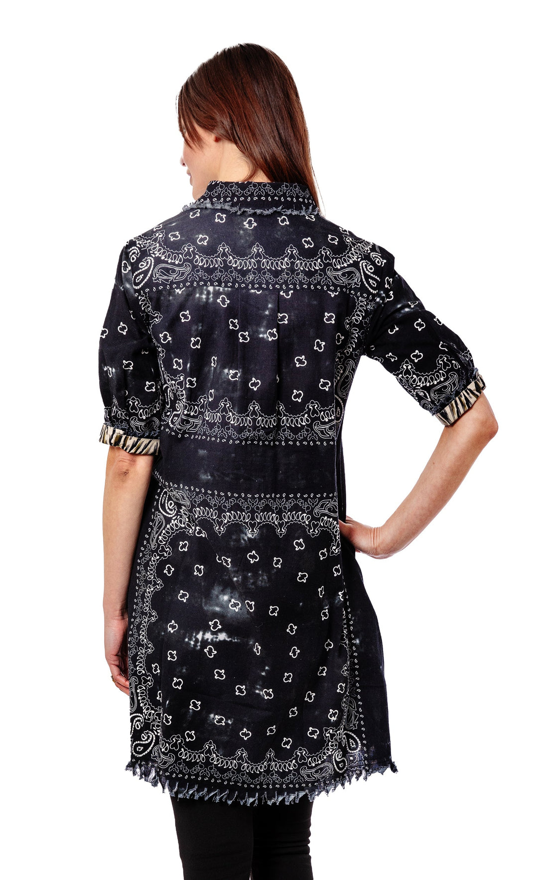 Chatham Dress Black Bandana Print S