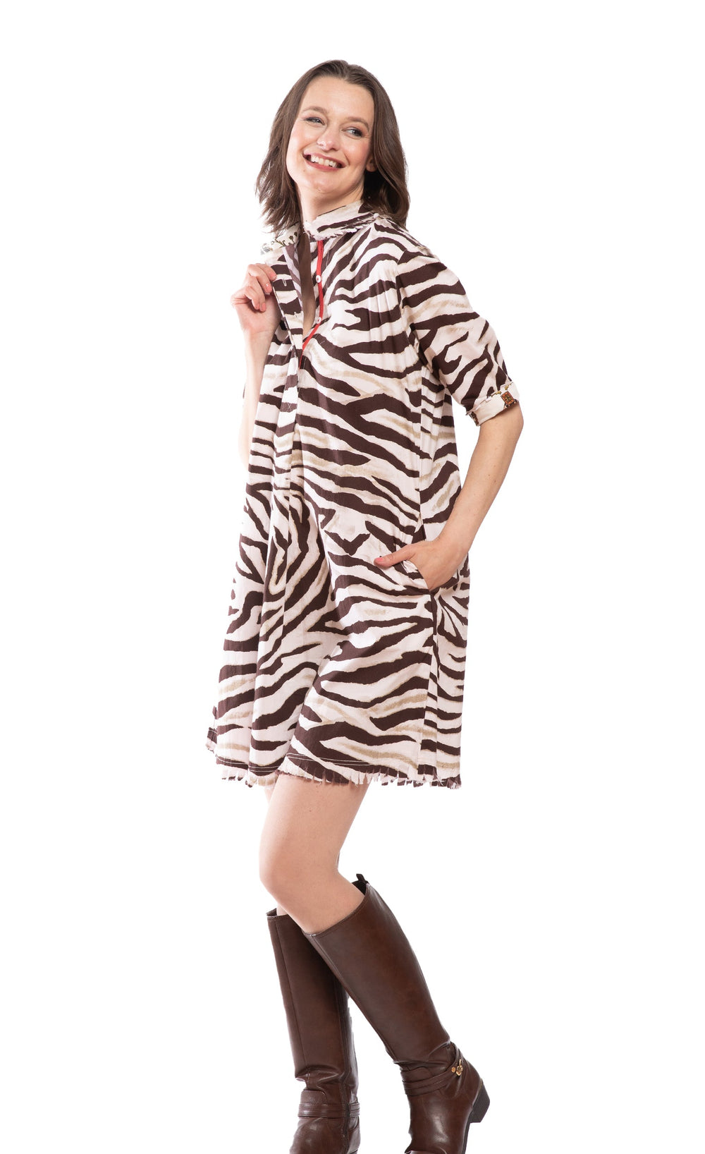 Chatham Dress Tiger Print from KADOU Boutique