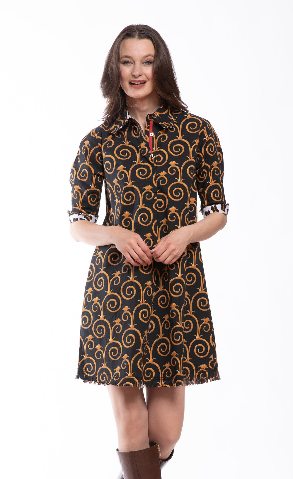 Chatham Black and Gold Swirl Print from KADOU Boutique