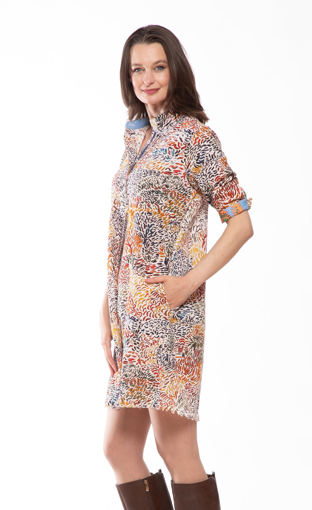 Chatham Dress All Over Abstract Print from KADOU Boutique