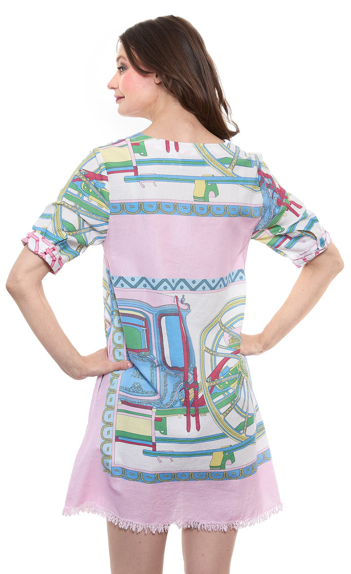 V Neck Coach Print Pink from KADOU Boutique