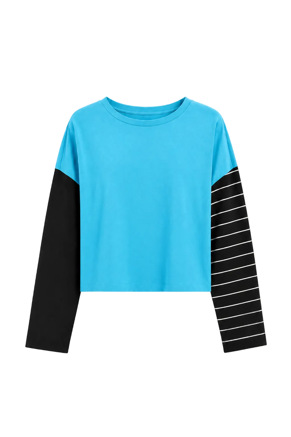 Pima Cotton Mixed Media Mini Luxury Boxy T-Shirt - Capri from KADOU Boutique